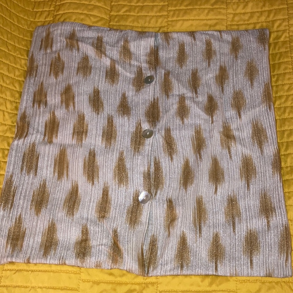 WEST ELM: 2 metallic ikat dot pillow covers 20x20